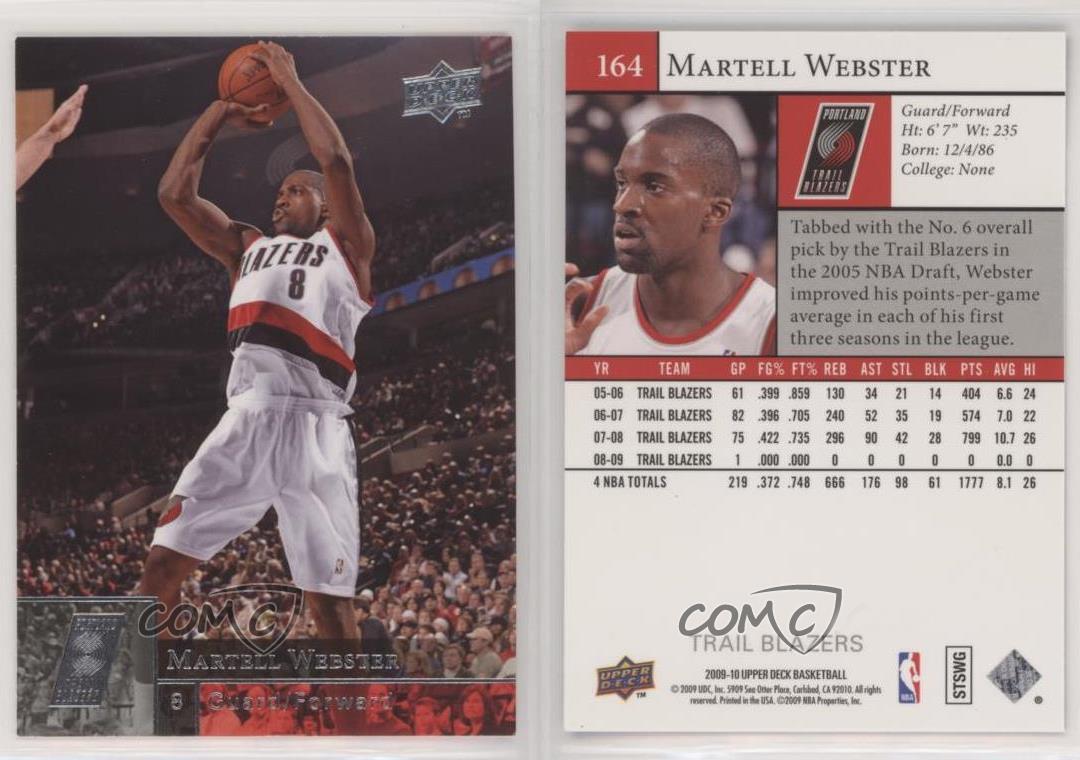 2009-10 Upper Deck acheter Martell Webster #164