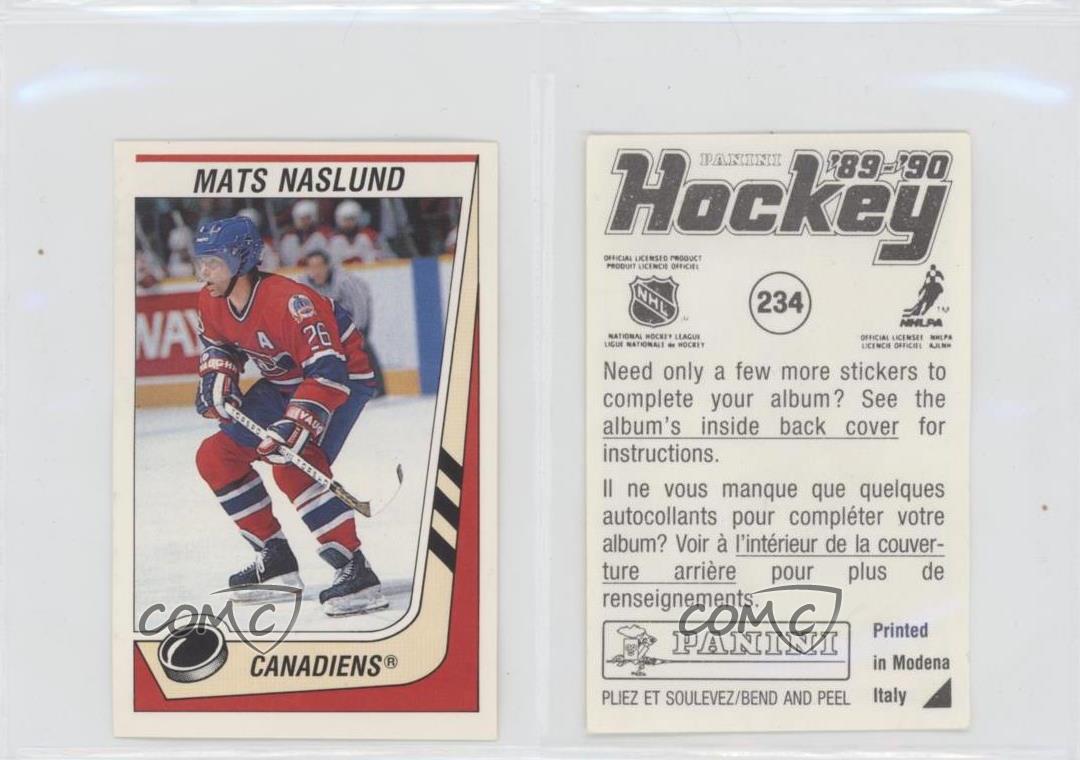 1989-90 Panini Album Stickers Mats Naslund #234 - Picture 4 of 4