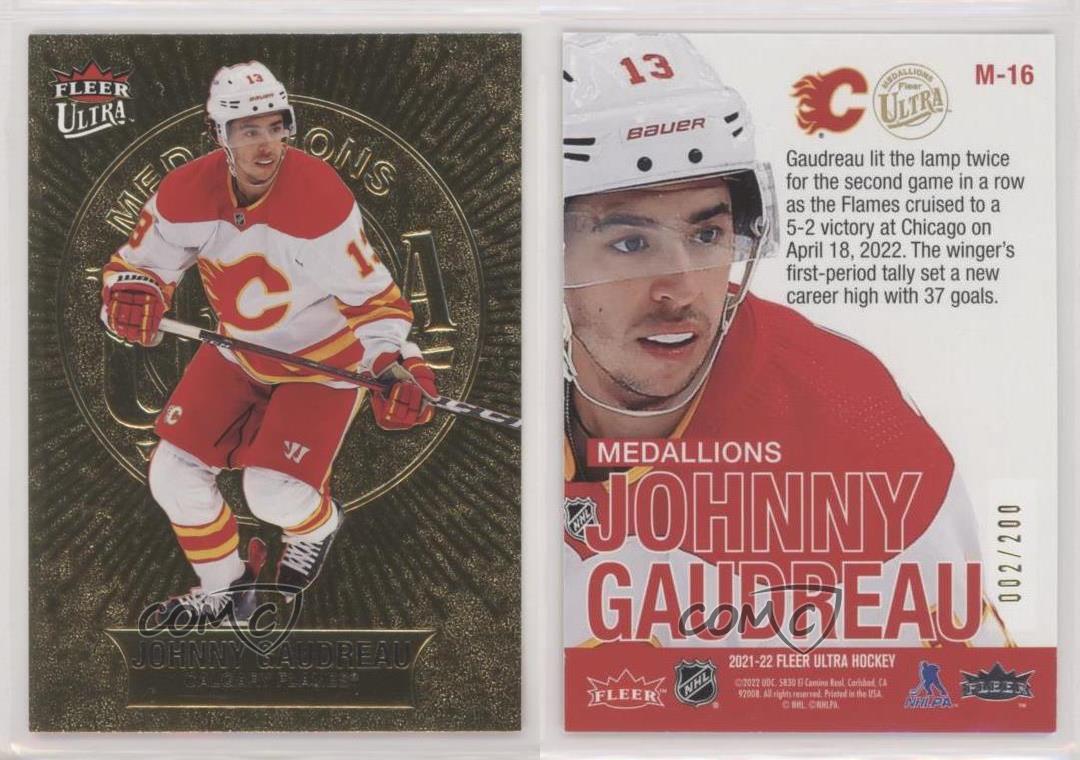 2021-22 Upper Deck Fleer Ultra Medallions Gold /200 Johnny Gaudreau #M-16