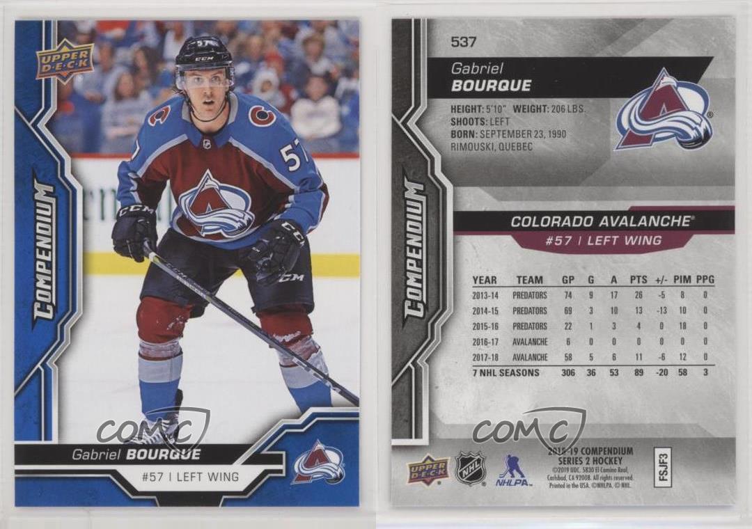 2018-19 Upper Deck Compendium Blue Gabriel Bourque #537