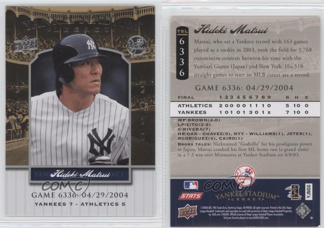 2008 Upper Deck Yankee Stadium Legacy Hideki Matsui #YSL6336 officiel