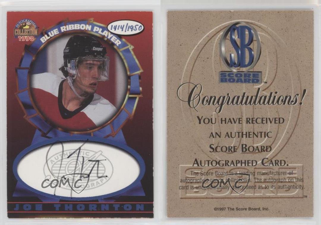 1997-98 Score Board Auto Collection Blue Ribbon Player /1950 Joe Thornton Auto