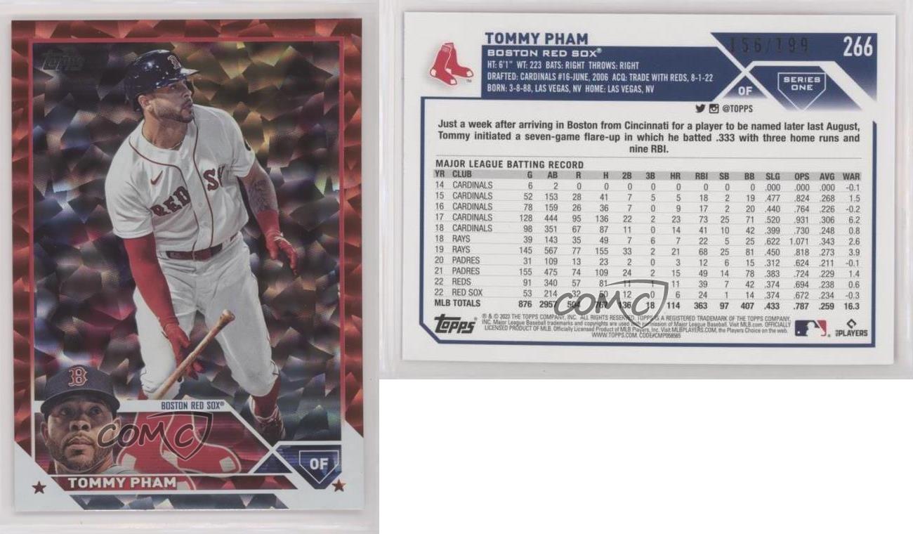 2023 Topps Series 1 Tommy Pham Red Foil /199 Boston Red Sox #266