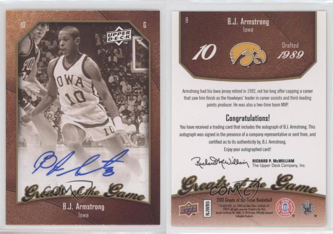 2009-10 Upper Deck Greats of the Game Auto BJ Armstrong #8 Auto