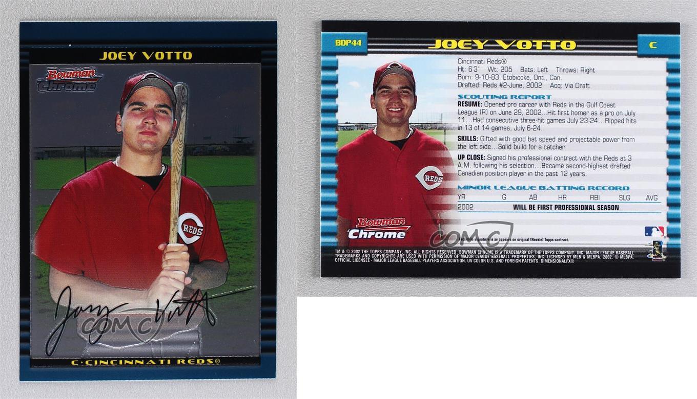 2002 Bowman Chrome Draft Picks Baseball #BDP44 Joey Votto Rookie