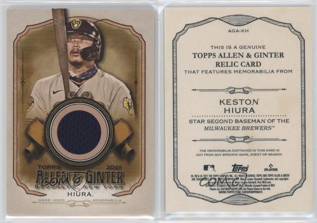 2021 Topps Allen & Ginter's Full Size Relics B Keston Hiura #AGA-KH - Picture 3 of 4