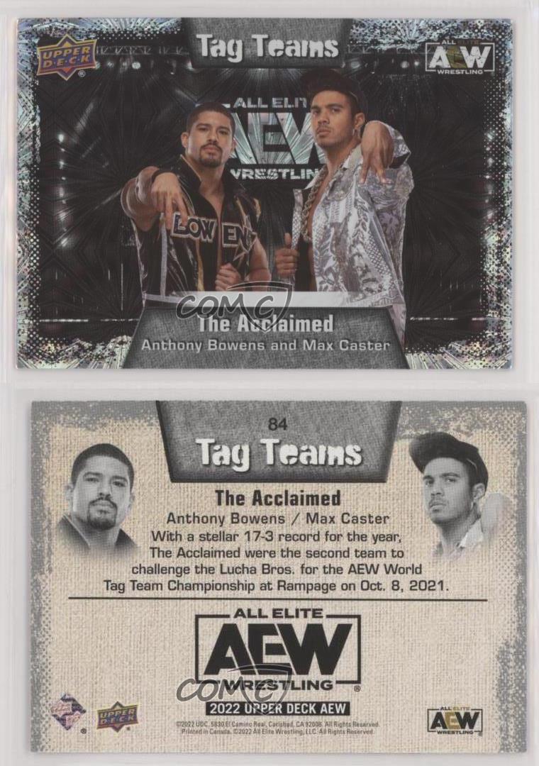 2022 AEW All Elite Wrestling Tag Teams Pyro Anthony Bowens Max Caster #84 Patch