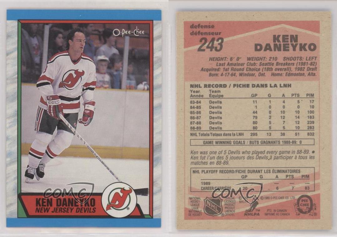  1989 O-Pee-Chee Hockey Rookie Card (1989-90) #243 Ken
