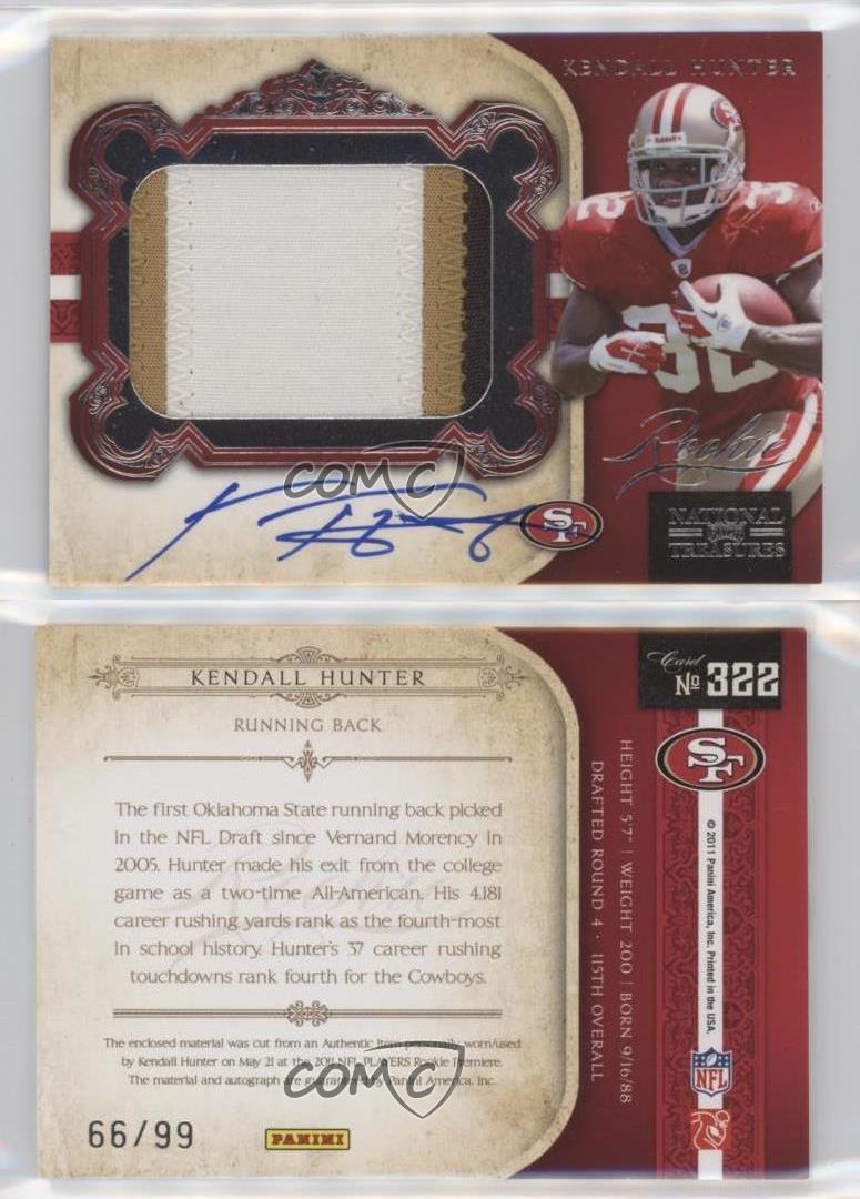 Kendall Hunter #42/49 Auto (Football Card) 2011 Playoff National