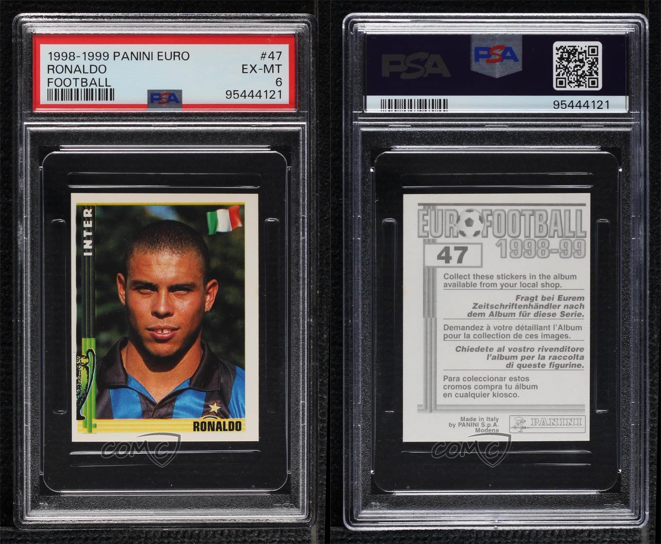 1998-99 Panini Euro Football Album Stickers Ronaldo #47 PSA 6 - Picture 3 of 3
