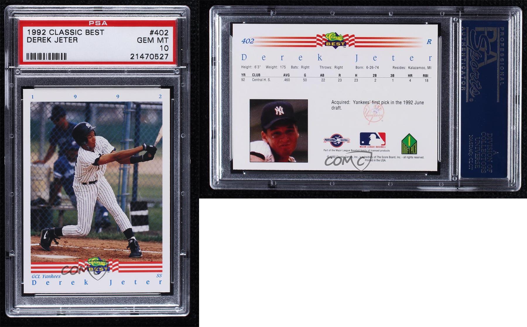 1993 Classic Best Derek Jeter #402 Minor League Card EX Condition Yankees
