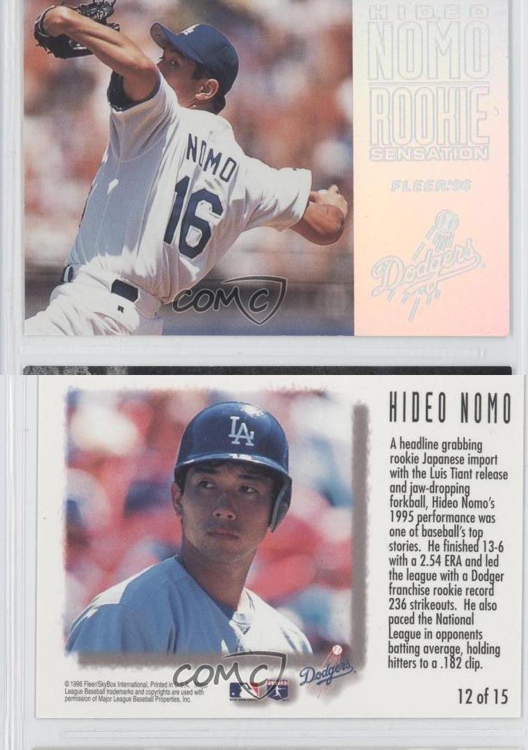 1996 Fleer Rookie Sensation 12 Hideo Nomo Los Angeles Dodgers Baseball