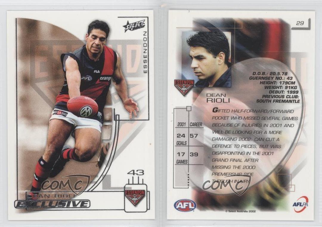 2002 Select Australia Exclusive AFL Dean Rioli #29