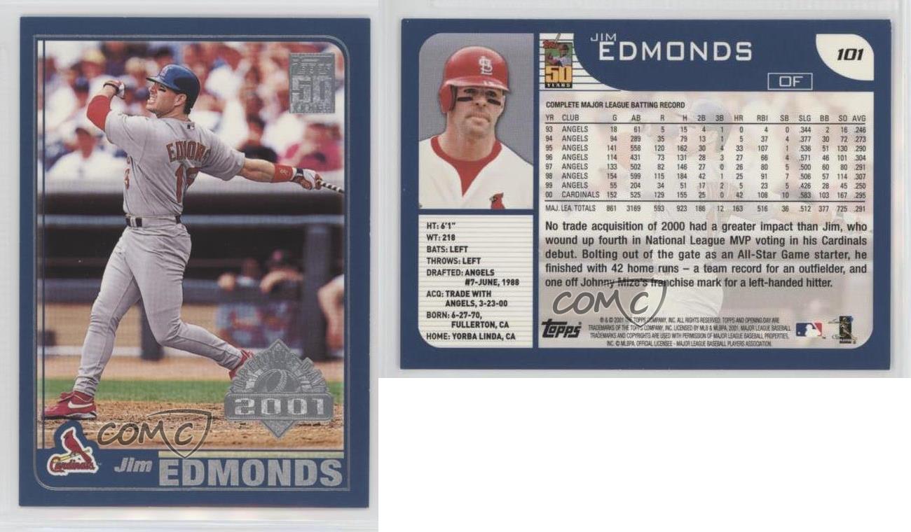 Jim Edmonds 2001 Topps Opening Day #101 Card St. Louis Cardinals