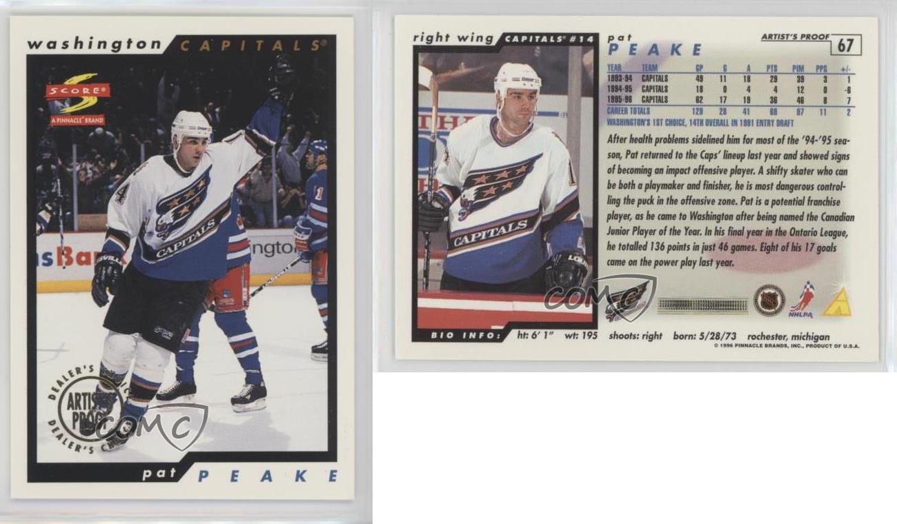 1996-97 Score Artist's Proof Pat Peake #67 - Picture 3 of 4