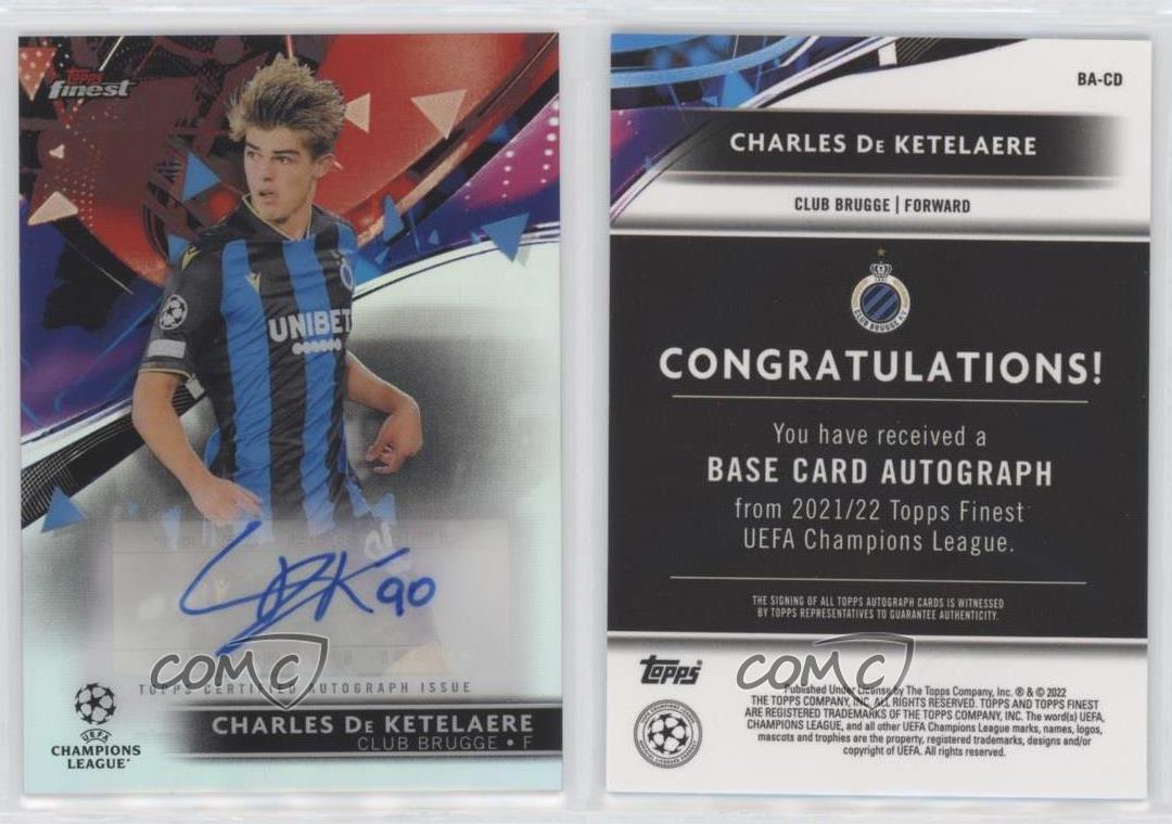 2021-22 Topps Finest UCL Auto Charles De Ketelaere #BA-CD Auto