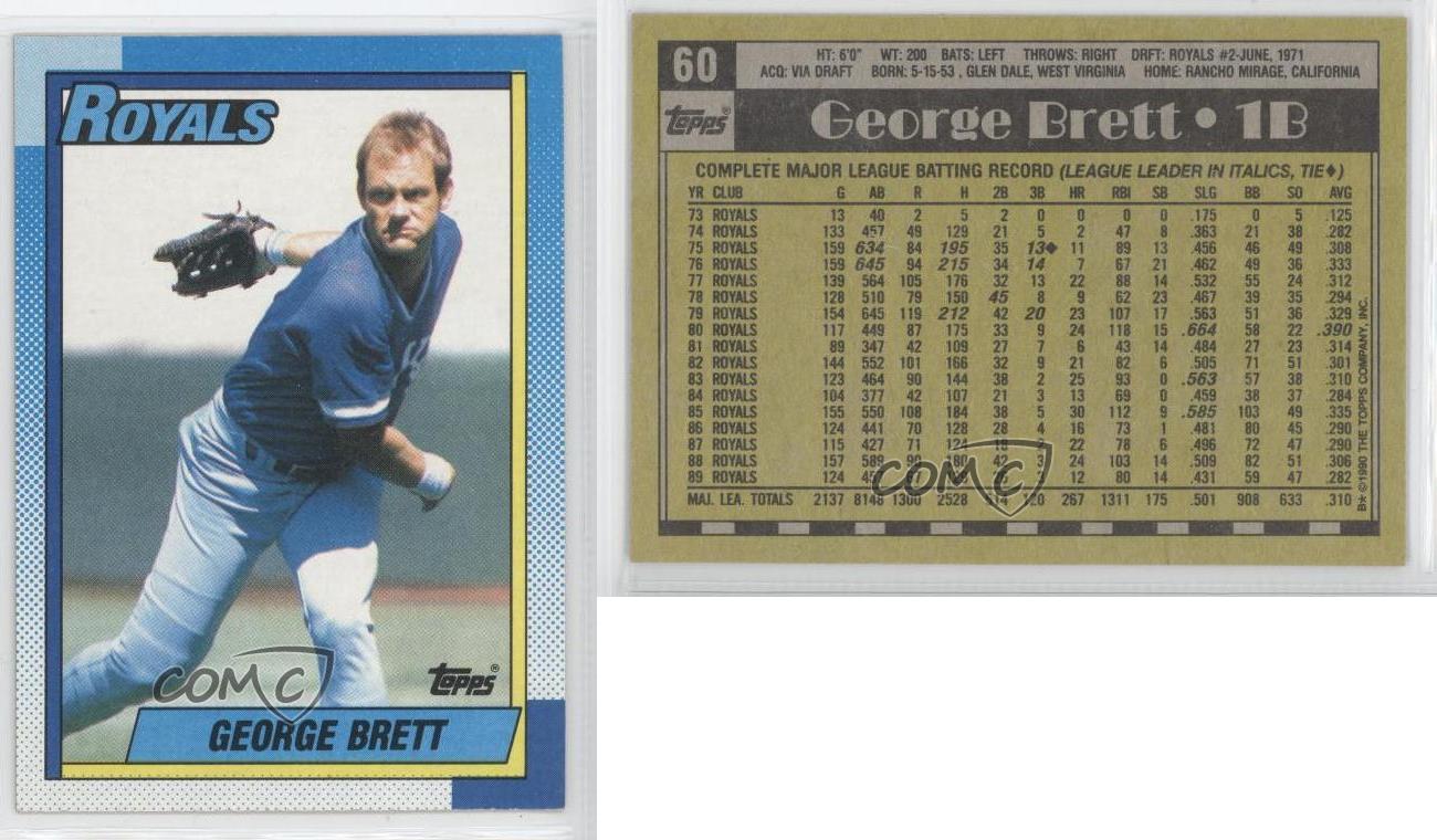 1990 Topps 60 Brett Kansas City Royals Baseball Card eBay