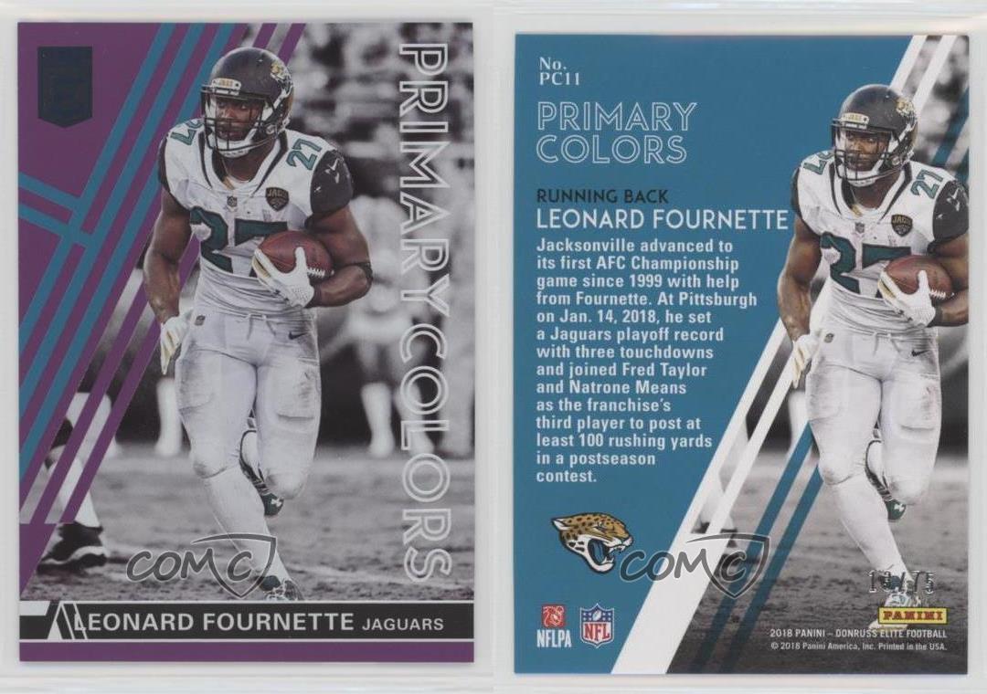 2018 donruss elite primary colors purple pc11 leonard fournette