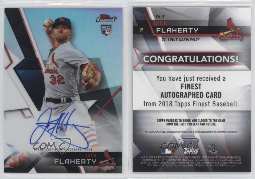 Baseball Mlb 18 Finest Autographs Fa Jf Jack Flaherty Autograph Cardinals Sports Outdoors Fan Shop