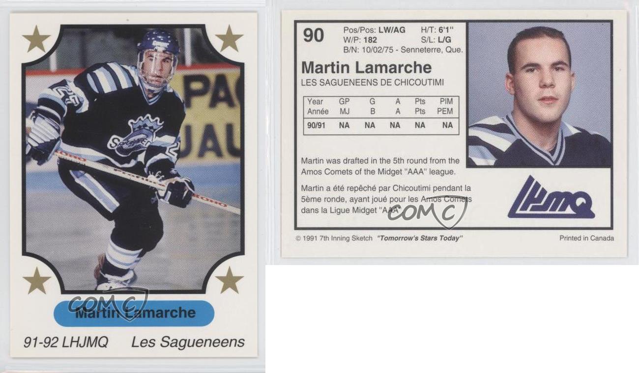1991-92 7th Inning Sketch LHJMQ Martin Lamarche #90