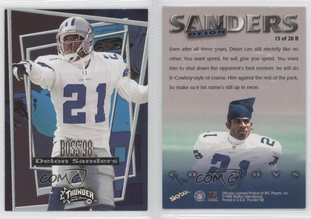 Deion Sanders 1998 Skybox Thunder Boss Card Dallas Cowboys