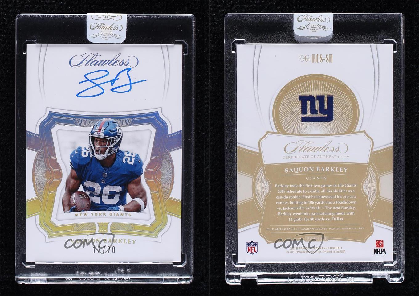 2018 Panini Flawless Rookie Signatures Silver /20 Saquon