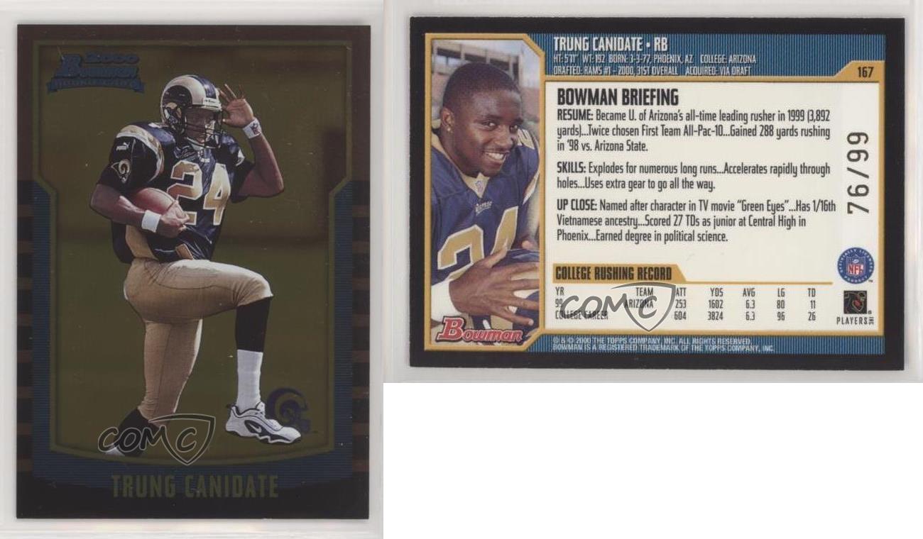 : Trung Canidate 2000 Bowman St. Louis Rams Rookie Card