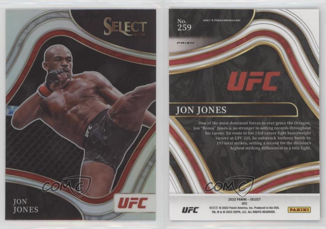 Panini Select UFC 2022 Octagonside Silver Prizm Jon Jones #259 - Imagen 3 de 3