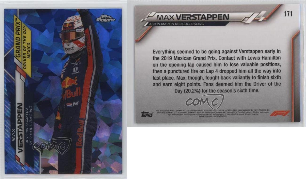 2020 Topps Chrome Sapphire Edition Formula 1 Max Verstappen #171 Rookie RC