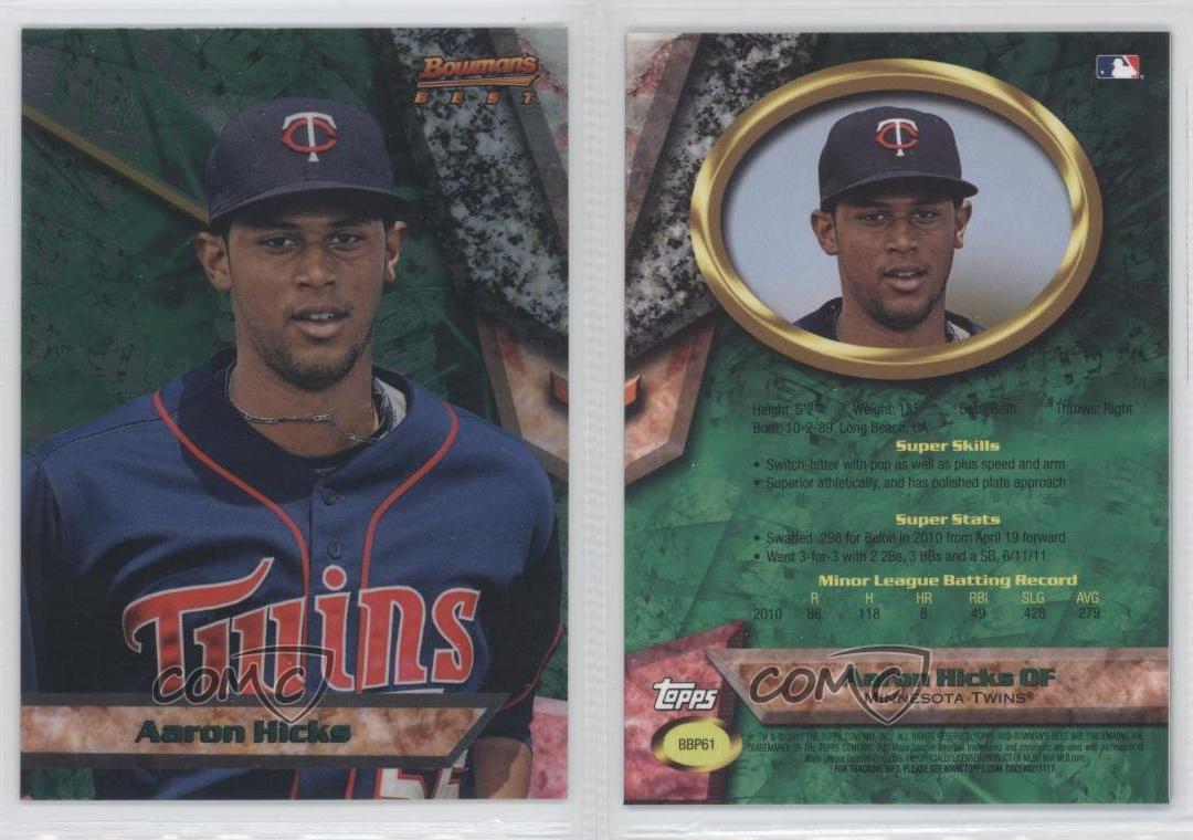 2011 Bowman's Best Prospects #BBP61 Aaron Hicks RC (Twins)