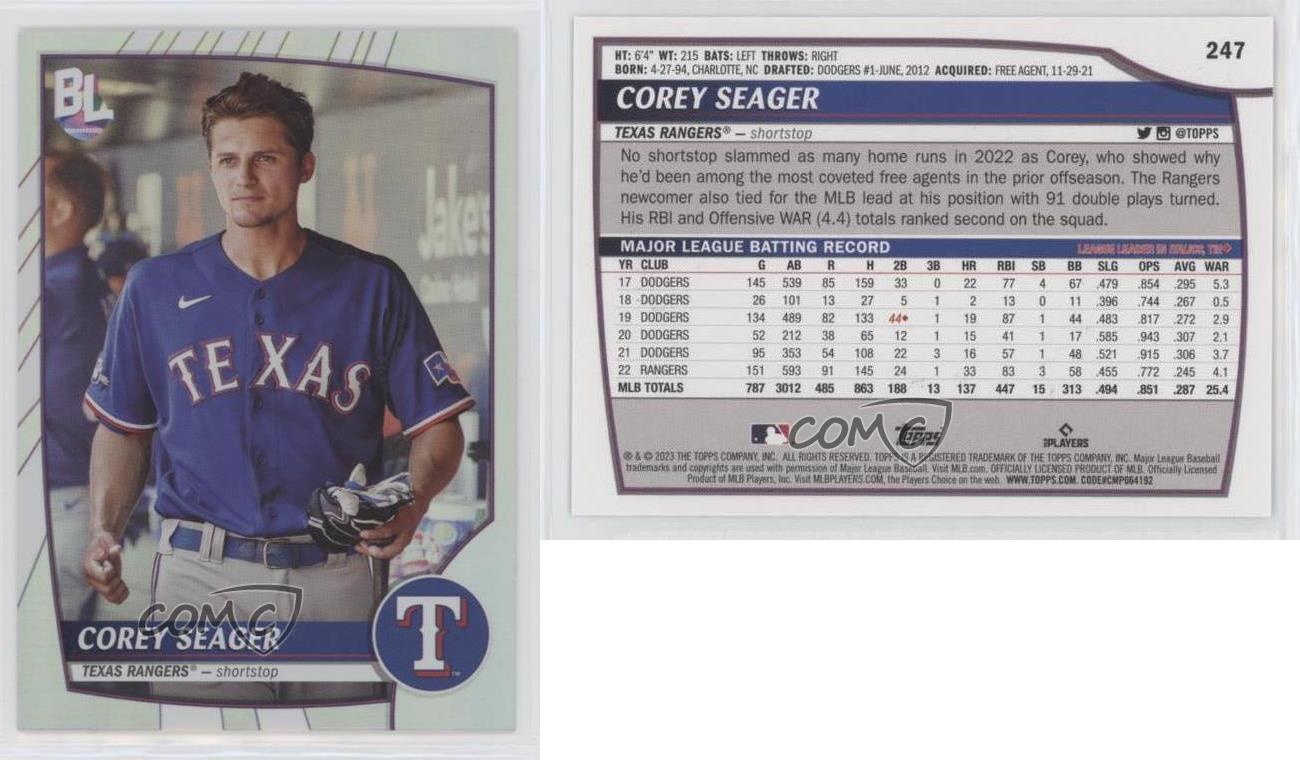 2023 Big League Base Uncommon Rainbow Foil #247 Corey Seager