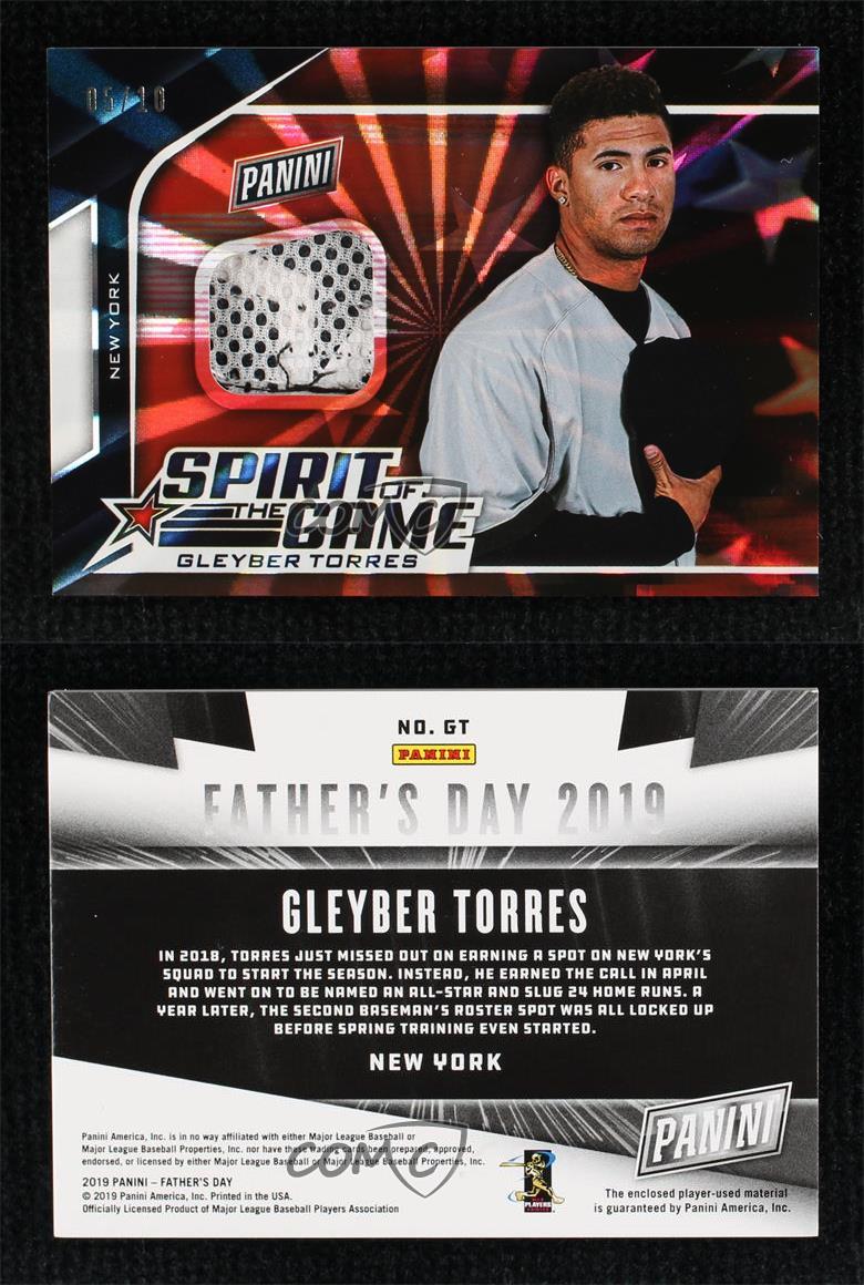 2019 Panini Father's Day Spirit of the Game Relics Rays /10 Gleyber Torres #GT