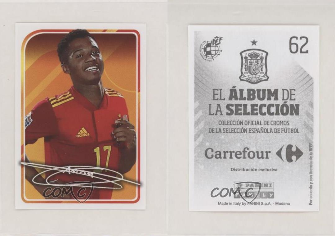 Stickers Famille Carrefour El Album de la Seleccion 2021 Signature Ansu Fati #62 soldes