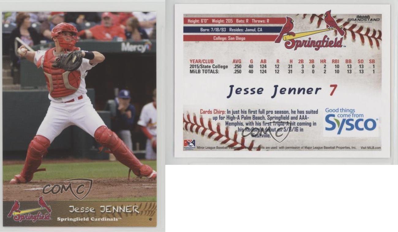 2016 Grandstand Springfield Cardinals Sysco Jesse Jenner