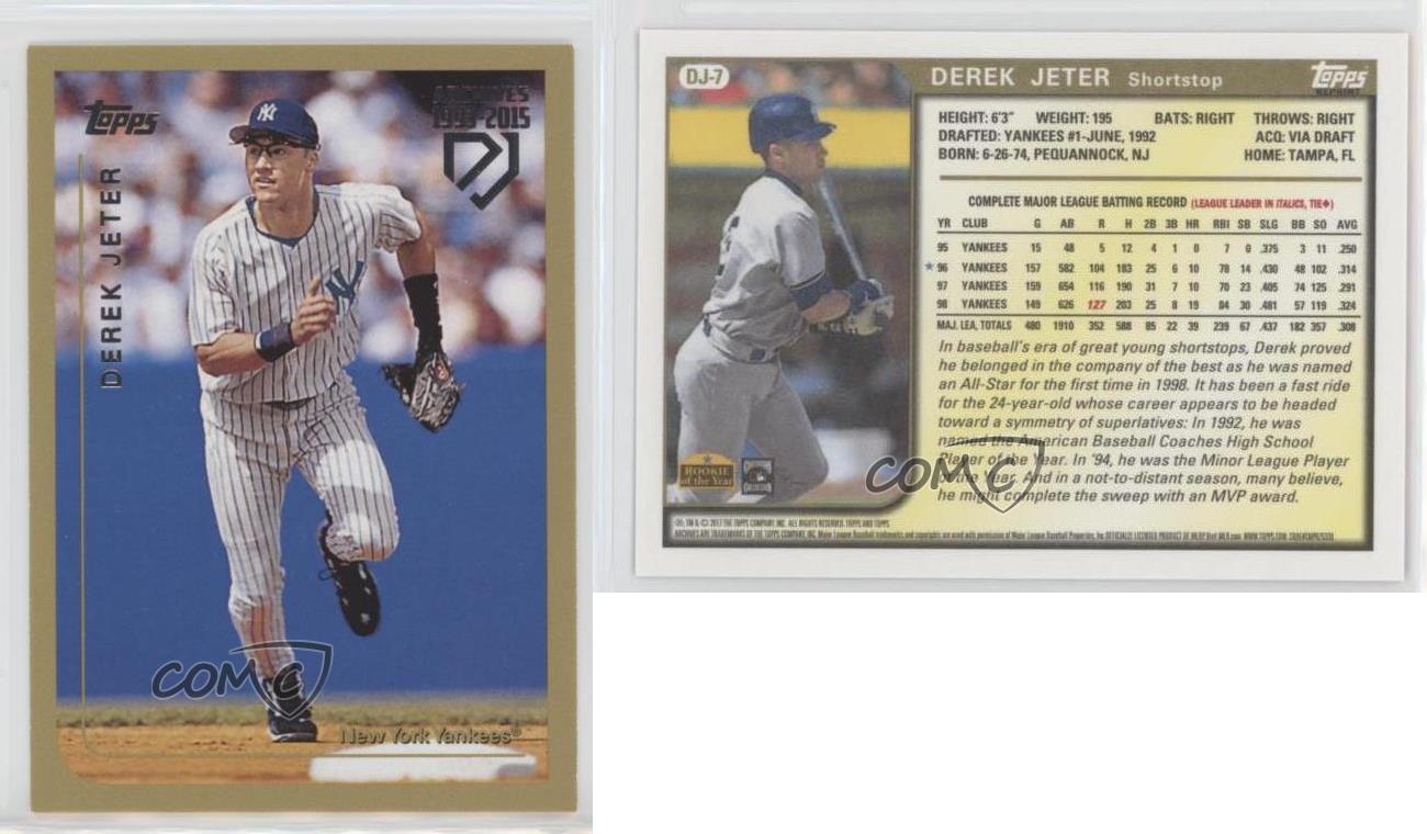 2017 Topps Archives Derek Jeter Retrospective #DJ-7 Derek Jeter Yankees 
