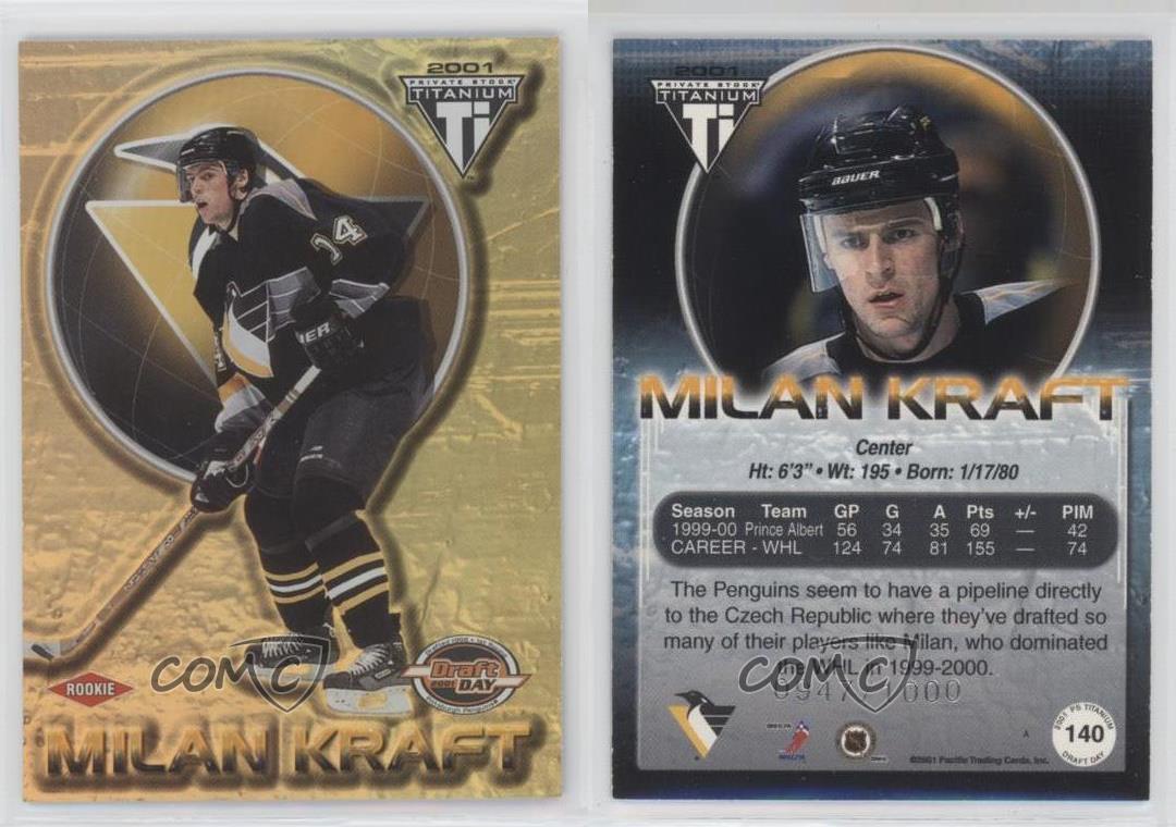 2000-01 Pacific Private Stock Titanium Draft Edition /1000 Milan Kraft #140 - Foto 3 di 4