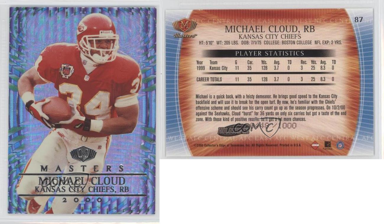 2000 Collectors Edge Masters Holo Silver /1000 Mike économies Cloud #87