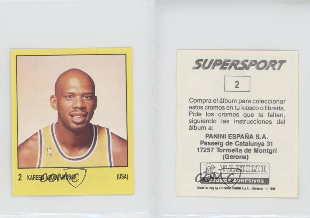 1987-88 Panini Supersport Spanish Stickers Kareem Abdul-Jabbar #2 HOF - Picture 3 of 3