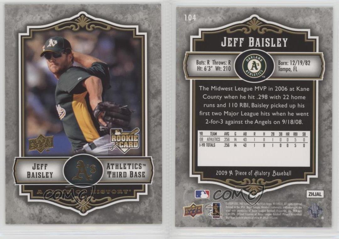 2009 Upper Deck A Piece of History Card #104 Jeff Baisley RC