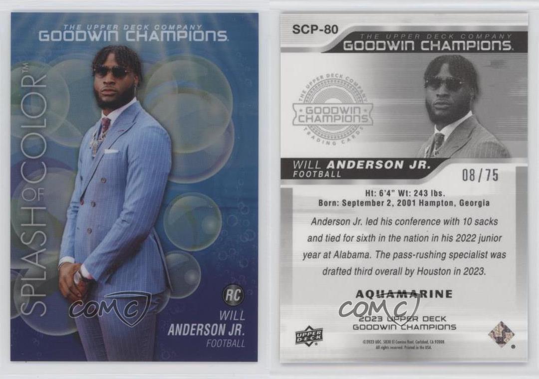 2023 Goodwin Champions Platinum Aquamarine /75 Will Anderson 2023 Goodwin Champions Platinum Aquamarine /75 Will Anderson