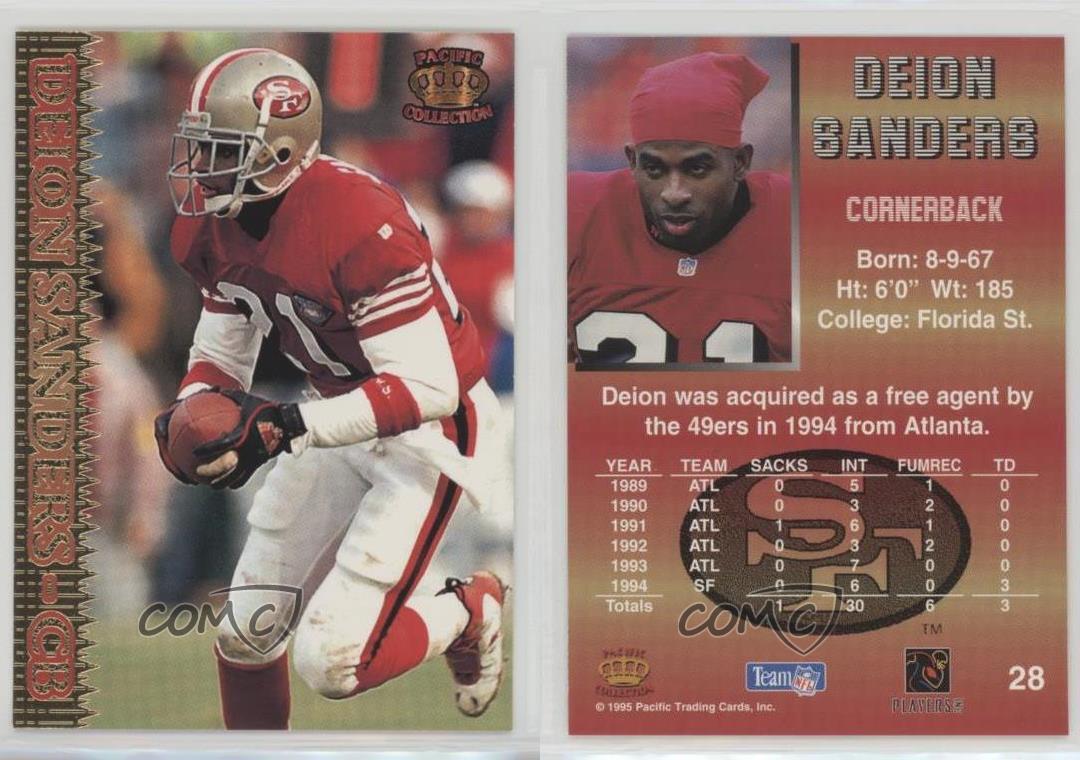1995 Pacific #28 Deion Sanders San Francisco 49ers Football Card | eBay