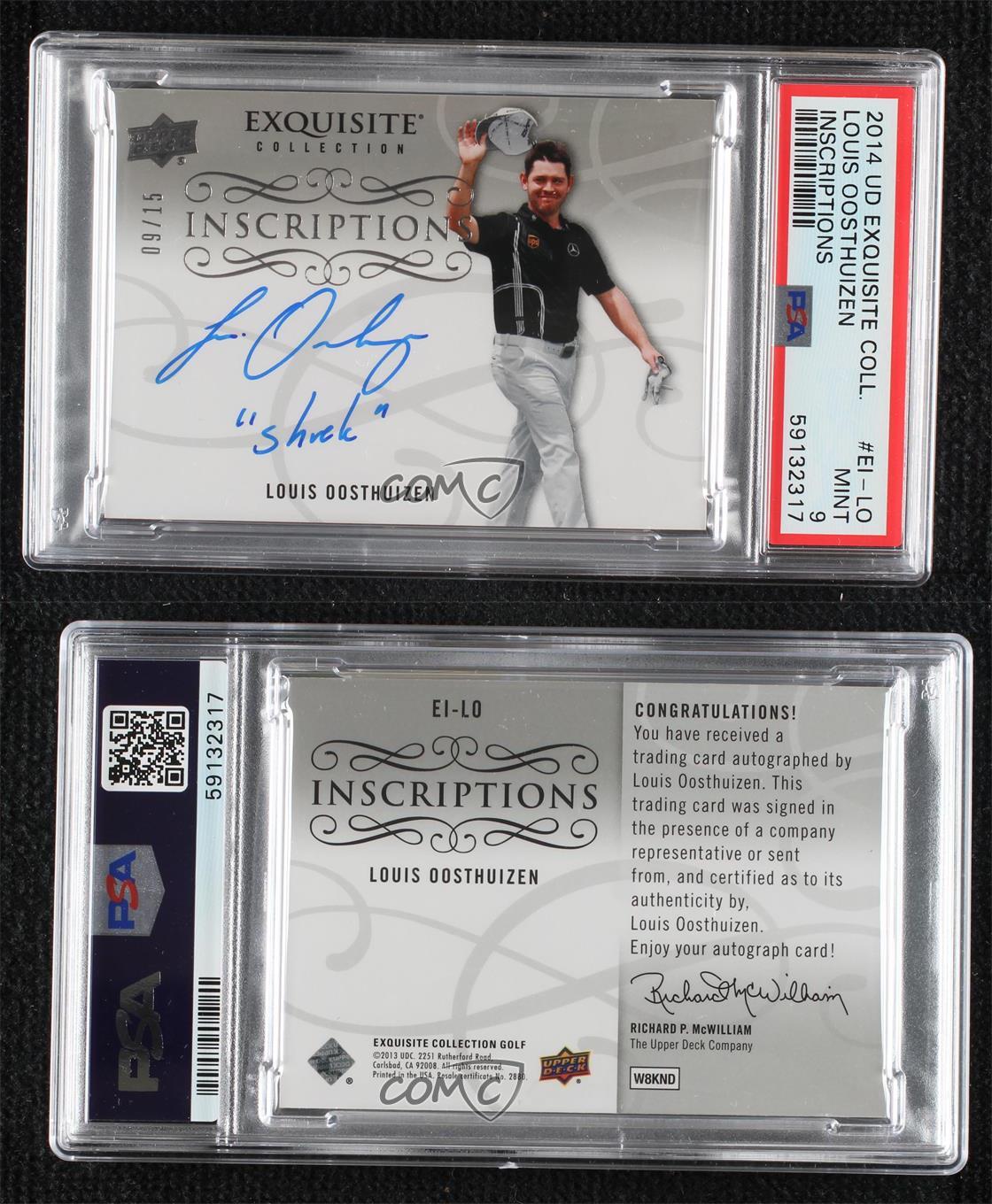 2014 Exquisite Collection Inscriptions /15 Louis Oosthuizen PSA 9 MINT Auto - Picture 3 of 3