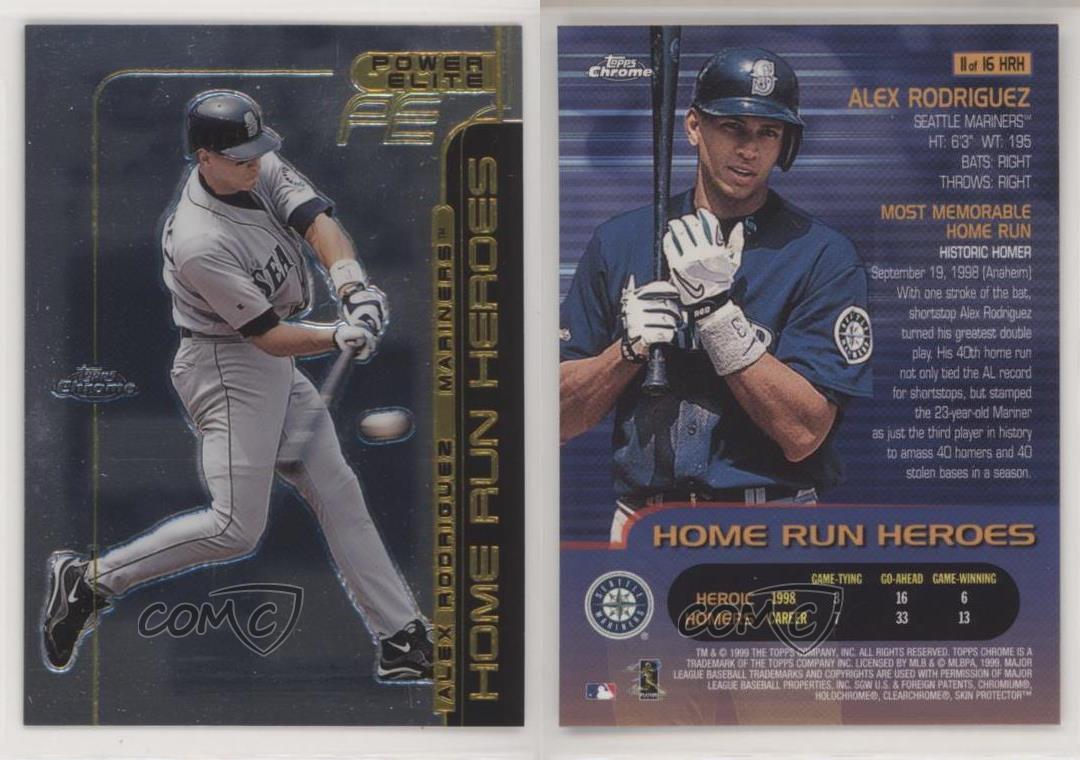 1999 Power Elite Home Run Heroes Alex Rodriguez Topps Chrome #11HRH | eBay