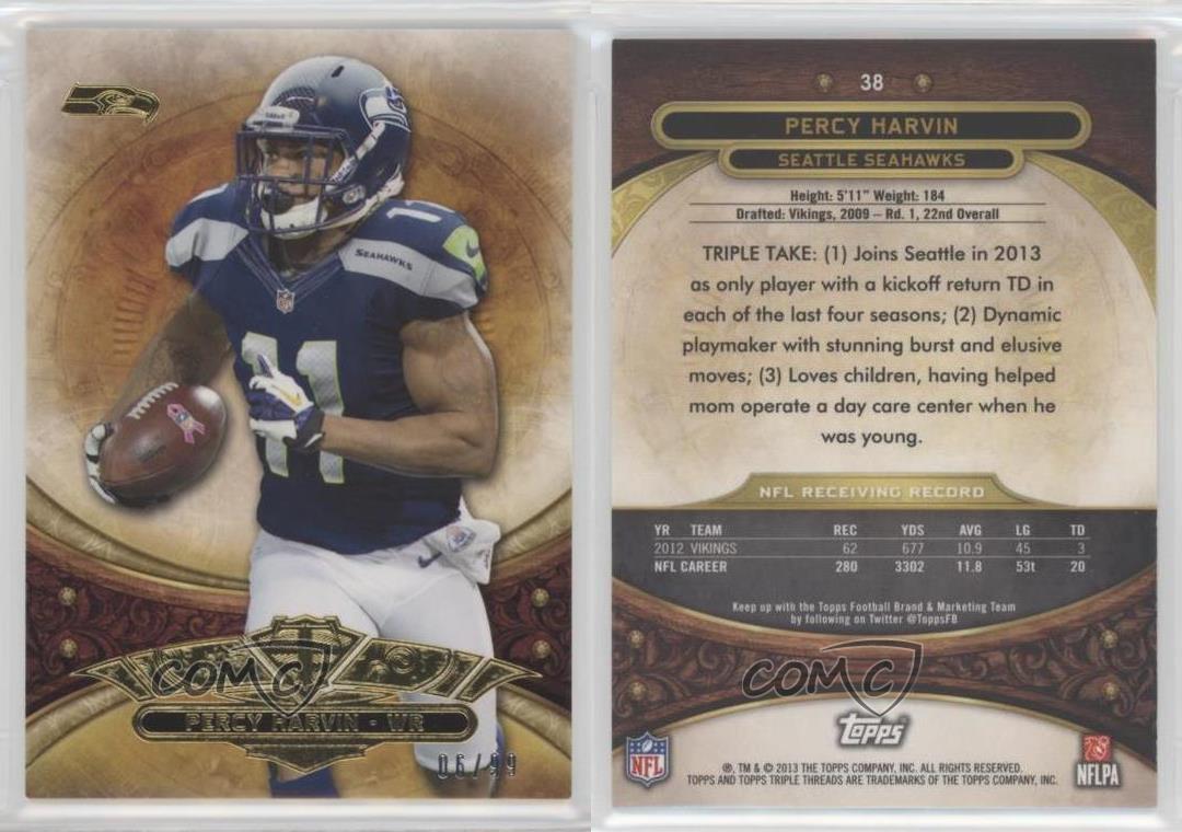 2013 Topps Triple Threads Gold /99 Percy Harvin #38 | eBay