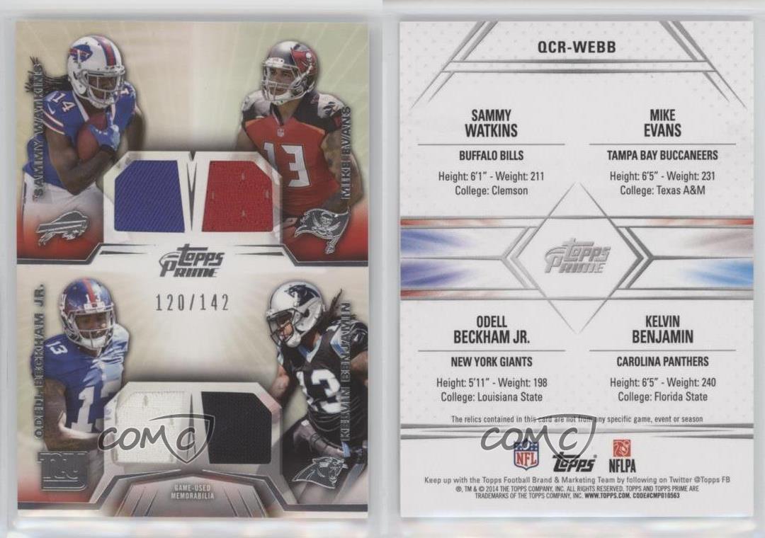 2014 Prime Quad Combo Relics RC Sammy Watkins Odell Beckham Mike Evans