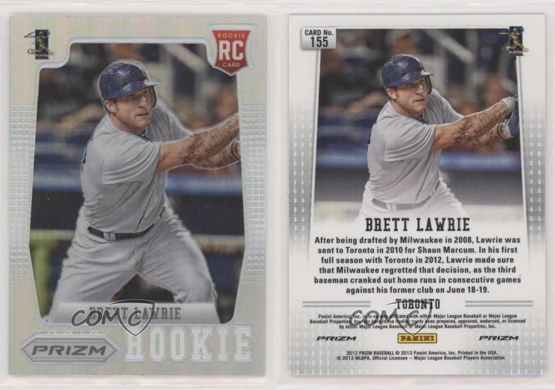 2012 Panini Prizm Silver Prizm Brett Lawrie #155 Rookie RC - Picture 4 of 4
