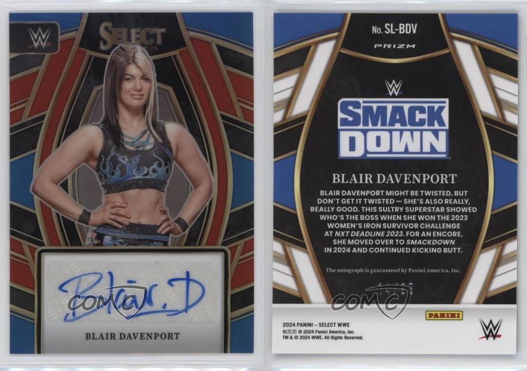 Panini Select WWE Signature Selections 2024 rojo Prizm/99 Blair Davenport automático - Imagen 4 de 4