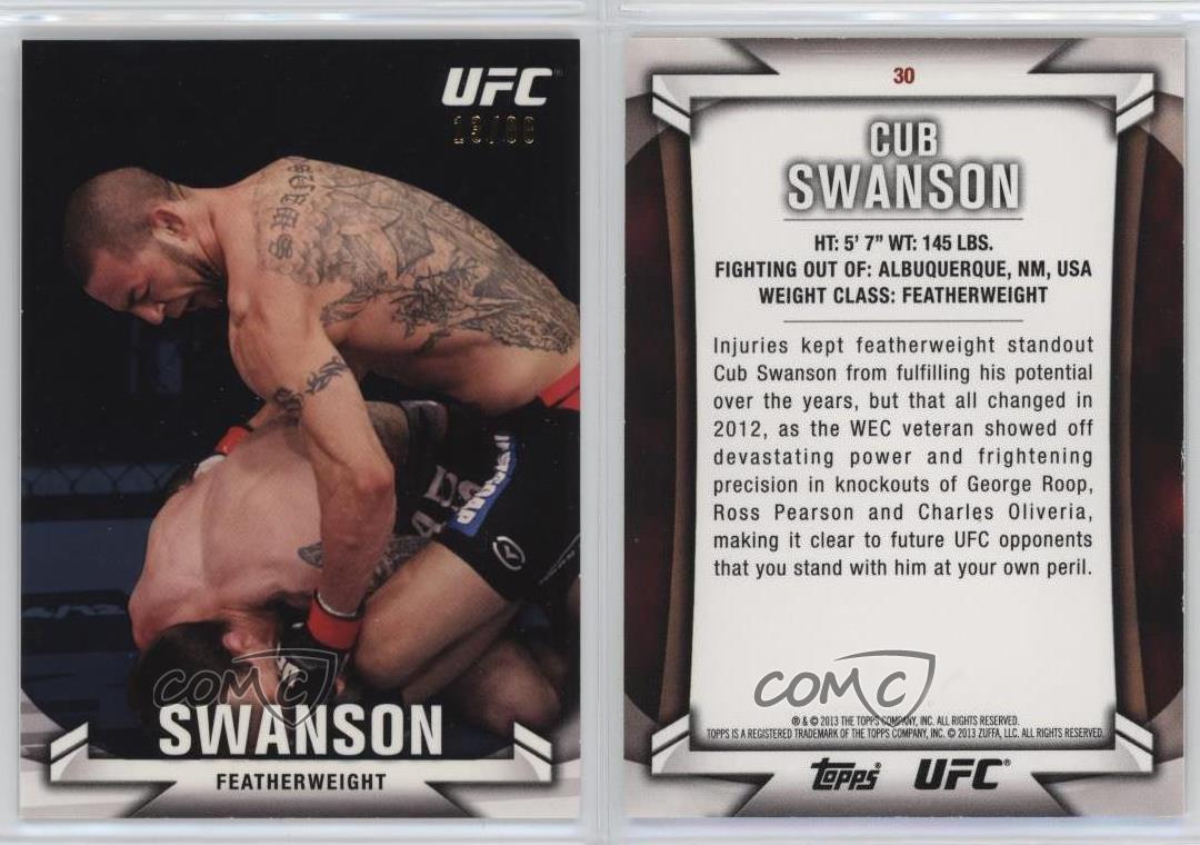 2013 Topps UFC Knockout Blue /88 Cub Swanson #30 Rookie RC - Foto 3 di 3