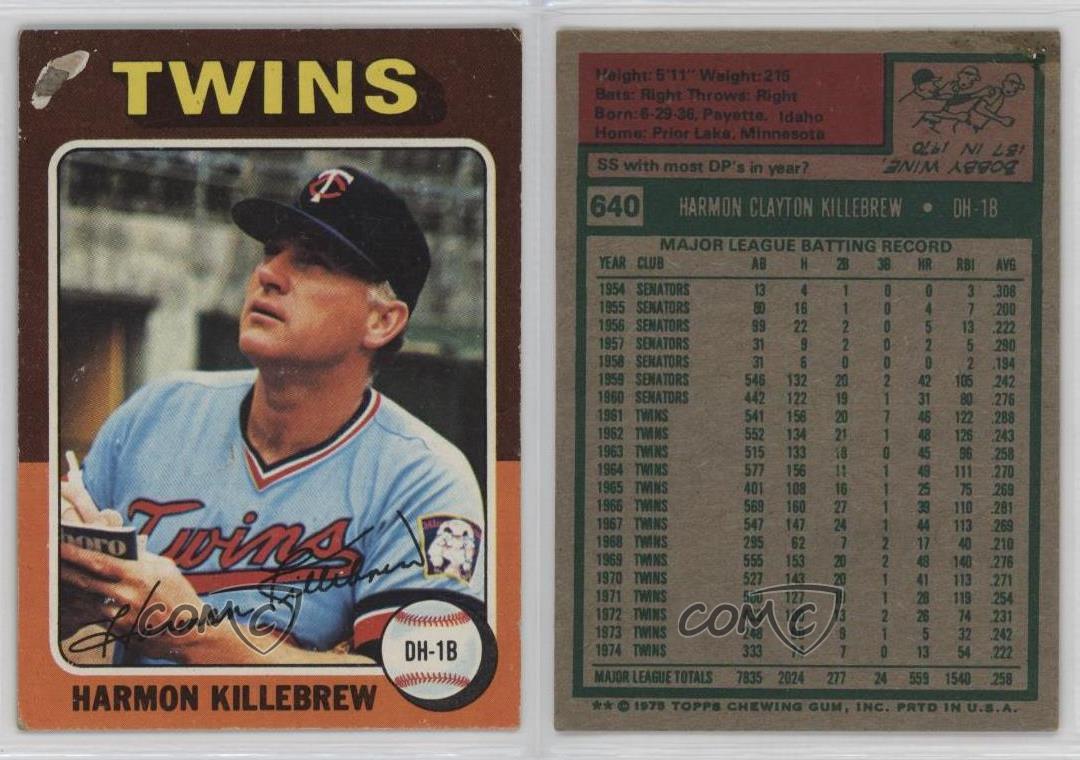 1975 Topps Harmon Killebrew #640 HOF