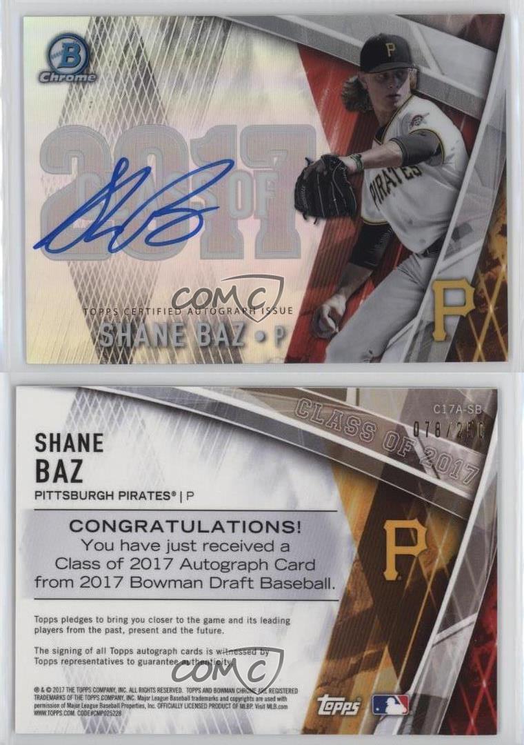 2017 Bowman Draft Class of 2017 Auto /250 Shane Baz #C17A-SB Auto - Bild 3 von 4